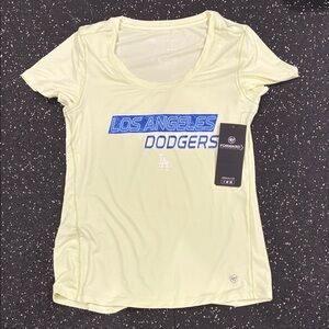 Women's Yellow Cream Los Angeles Dodgers Active Top